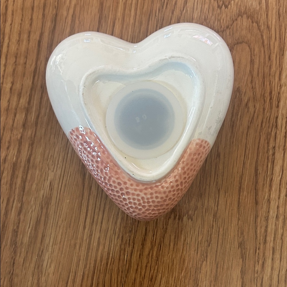 DEMDACO Wishes Heart Ceramic Coin Bank - Pink and tan - Picture 2 of 5
